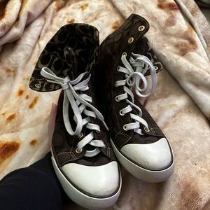 Coach Brown High-Top Sneakers